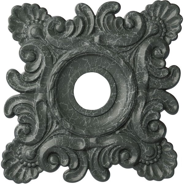 Ekena Millwork Crawley Medallion (Canopies up to 6 3/4"), 18"W x 18"H x 3 1/4"ID x 1 1/2"P, Athenian Green Crackle CM18CRAGC - main